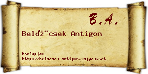 Belácsek Antigon névjegykártya